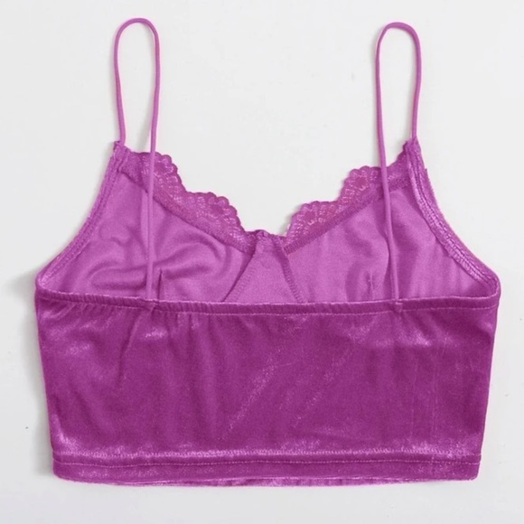 Velour soft lace cami crop top size XL - Picture 4 of 5
